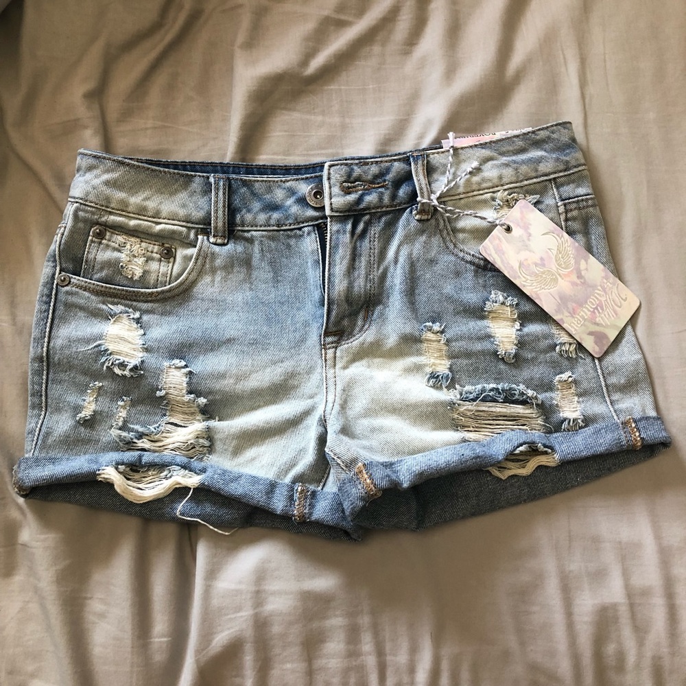 high waisted jean shorts